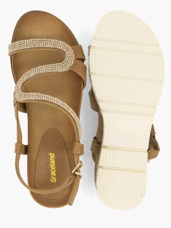 Sandalen|Graceland Bruine Sandaal Sierketting