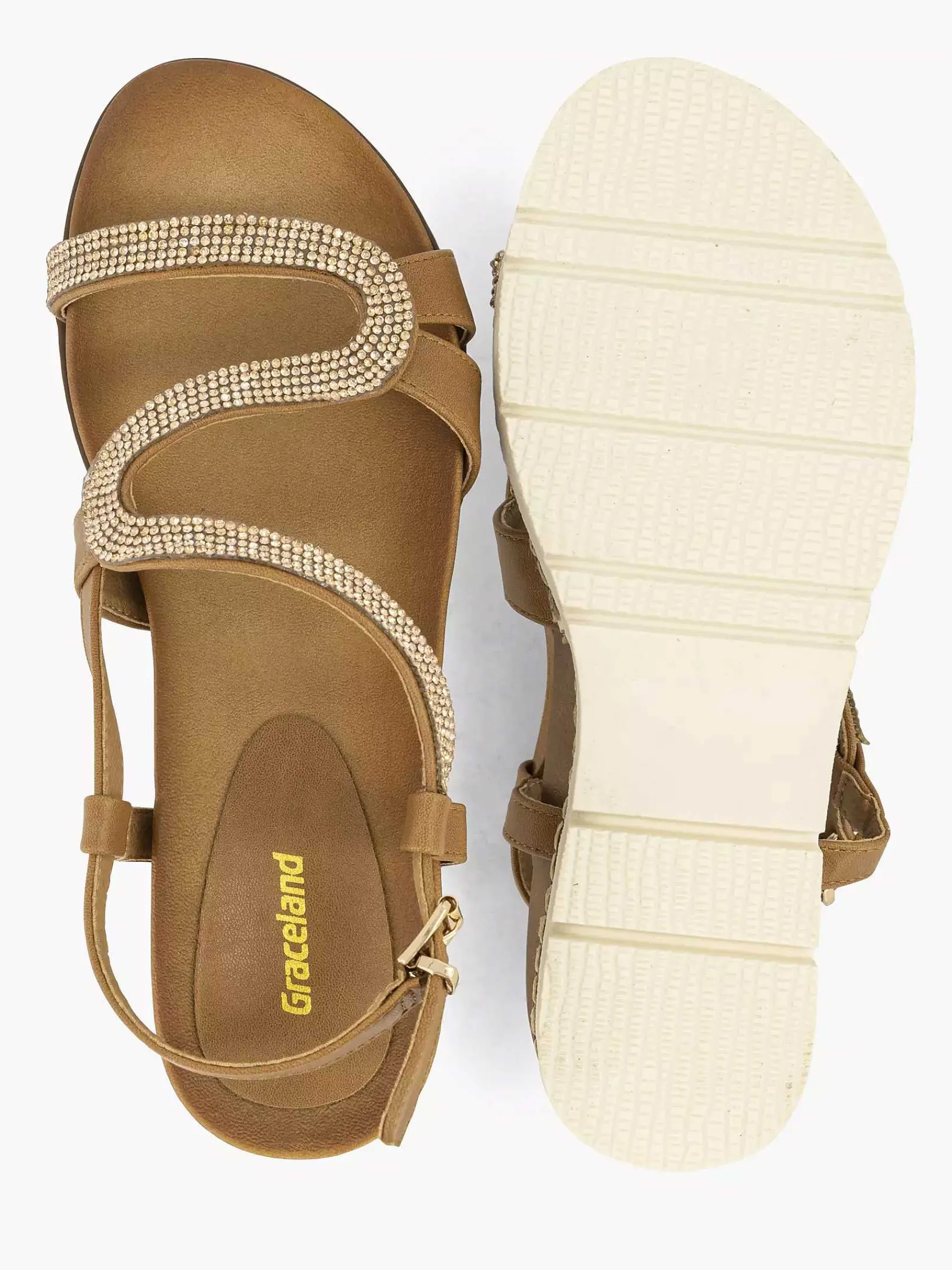 Sandalen|Graceland Bruine Sandaal Sierketting