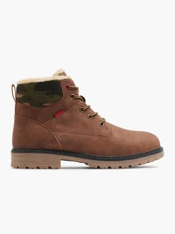 Jongensschoenen|Vty Bruine Veterboot Gevoerd