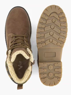 Jongensschoenen|Vty Bruine Veterboot Gevoerd