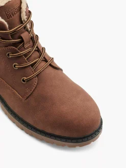 Jongensschoenen|Vty Bruine Veterboot Gevoerd