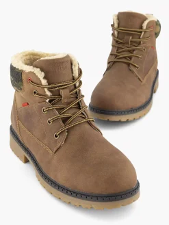 Jongensschoenen|Vty Bruine Veterboot Gevoerd