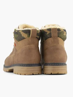 Jongensschoenen|Vty Bruine Veterboot Gevoerd
