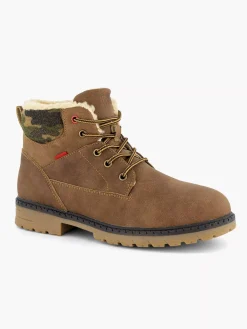 Jongensschoenen|Vty Bruine Veterboot Gevoerd