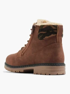 Jongensschoenen|Vty Bruine Veterboot Gevoerd