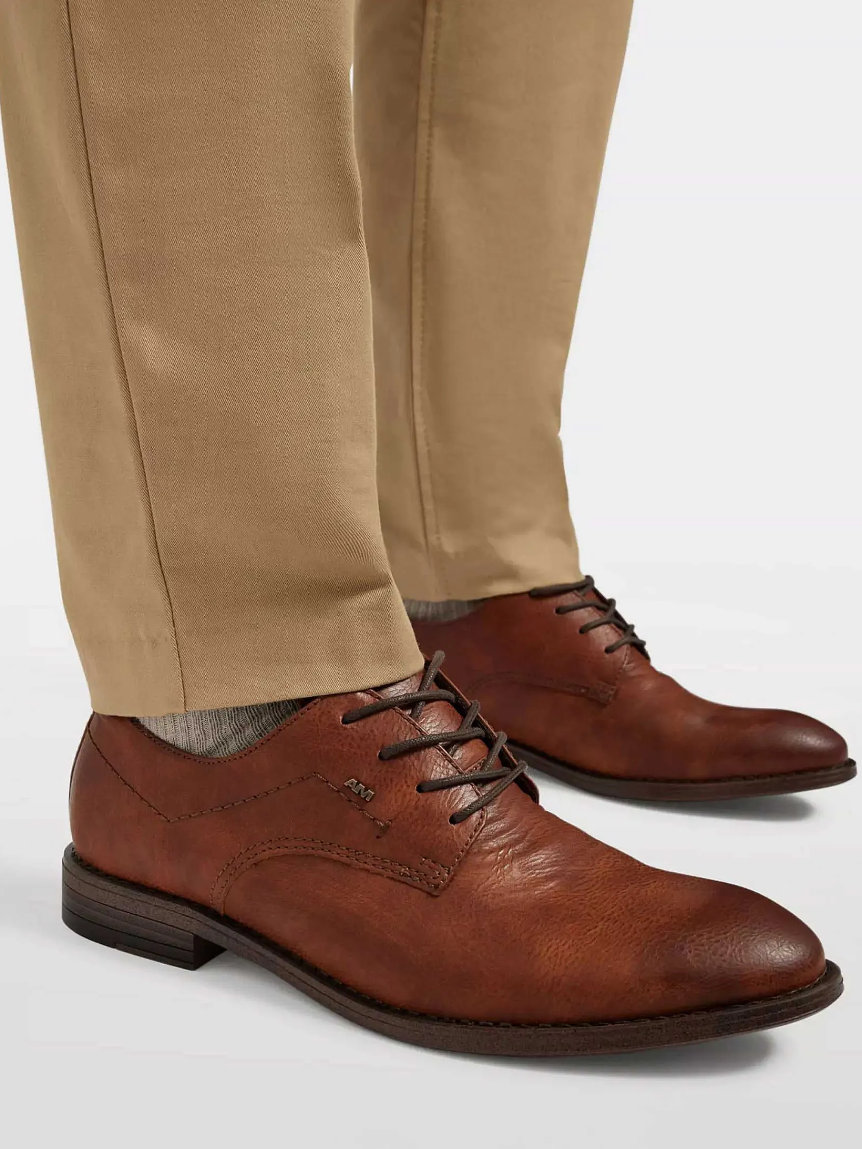Geklede Schoenen|AM SHOE Bruine Veterschoen