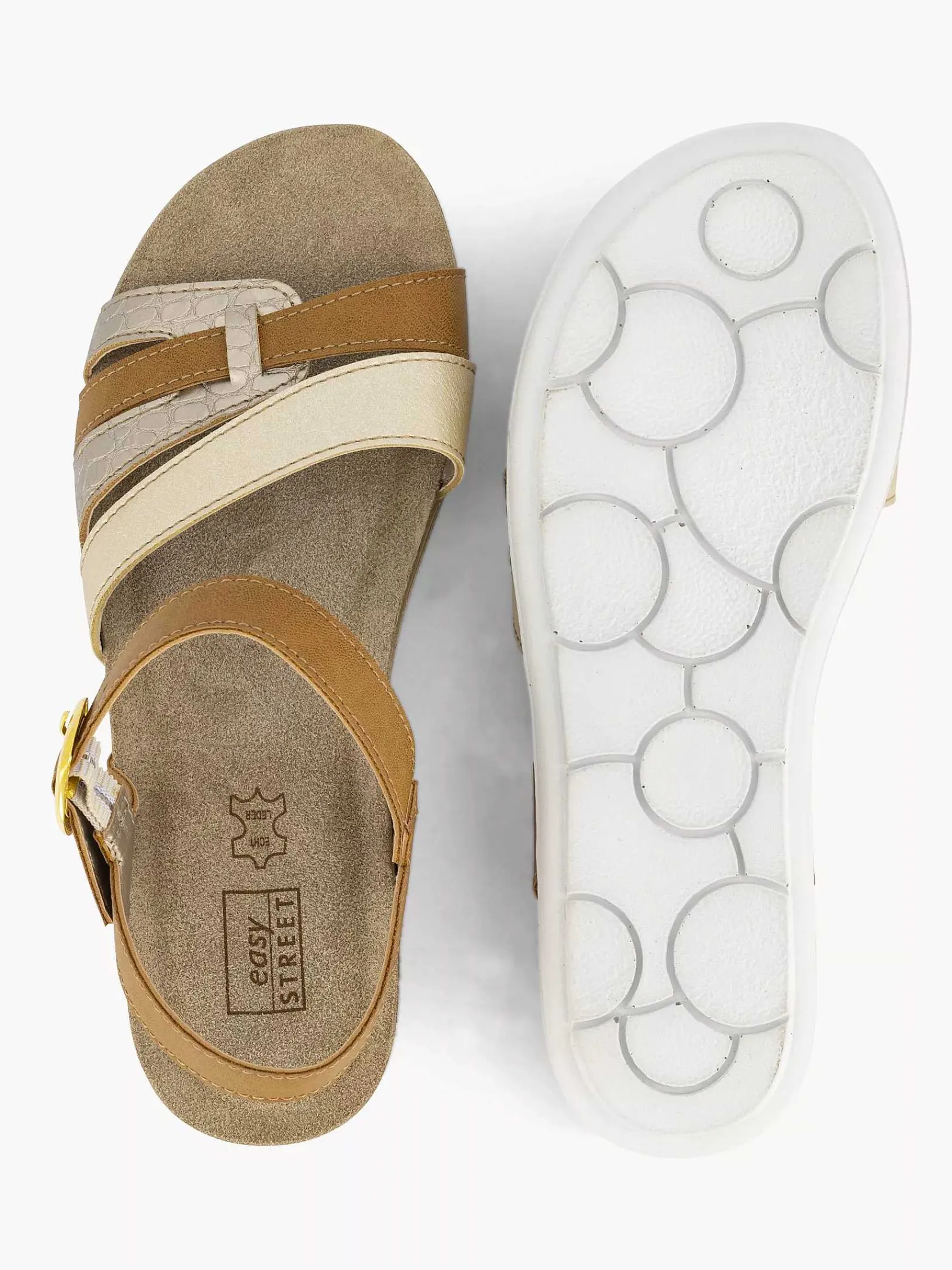 Sandalen|Easy Street Camel Sandaal Gespsluiting