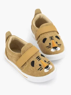 Jongensschoenen|Vty Cognac Canvas Instapper