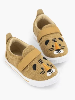 Jongensschoenen|Bobbi-Shoes Cognac Canvas Instapper Beer
