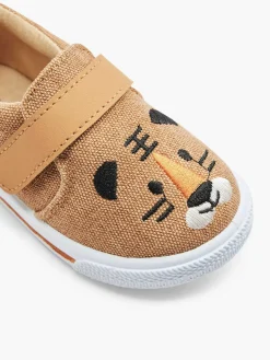 Jongensschoenen|Bobbi-Shoes Cognac Canvas Instapper Beer