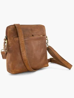 Online Exclusive Accessoires|5th Avenue Cognac Leren Schoudertas