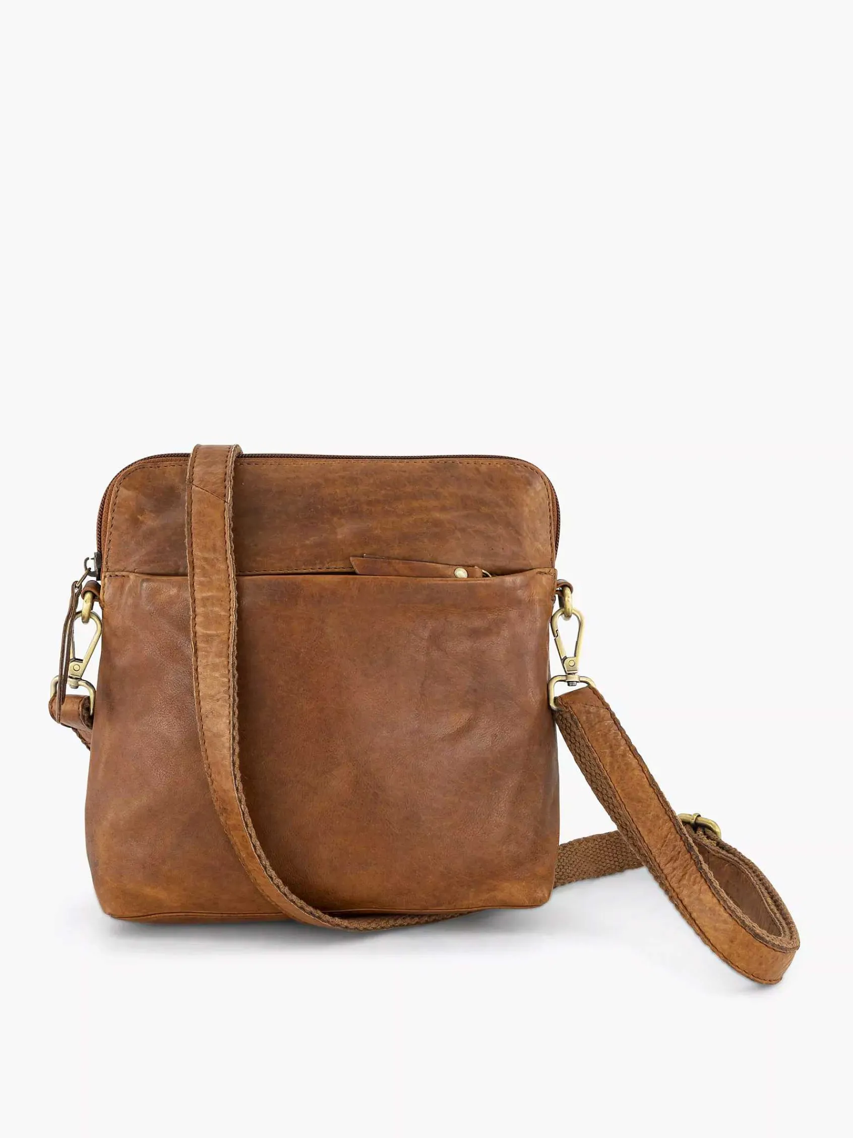 Online Exclusive Accessoires|5th Avenue Cognac Leren Schoudertas