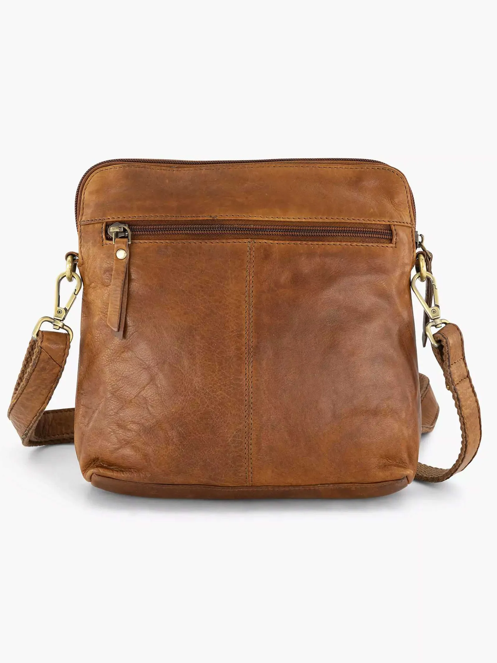 Online Exclusive Accessoires|5th Avenue Cognac Leren Schoudertas