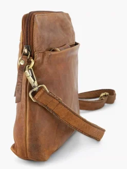 Online Exclusive Accessoires|5th Avenue Cognac Leren Schoudertas