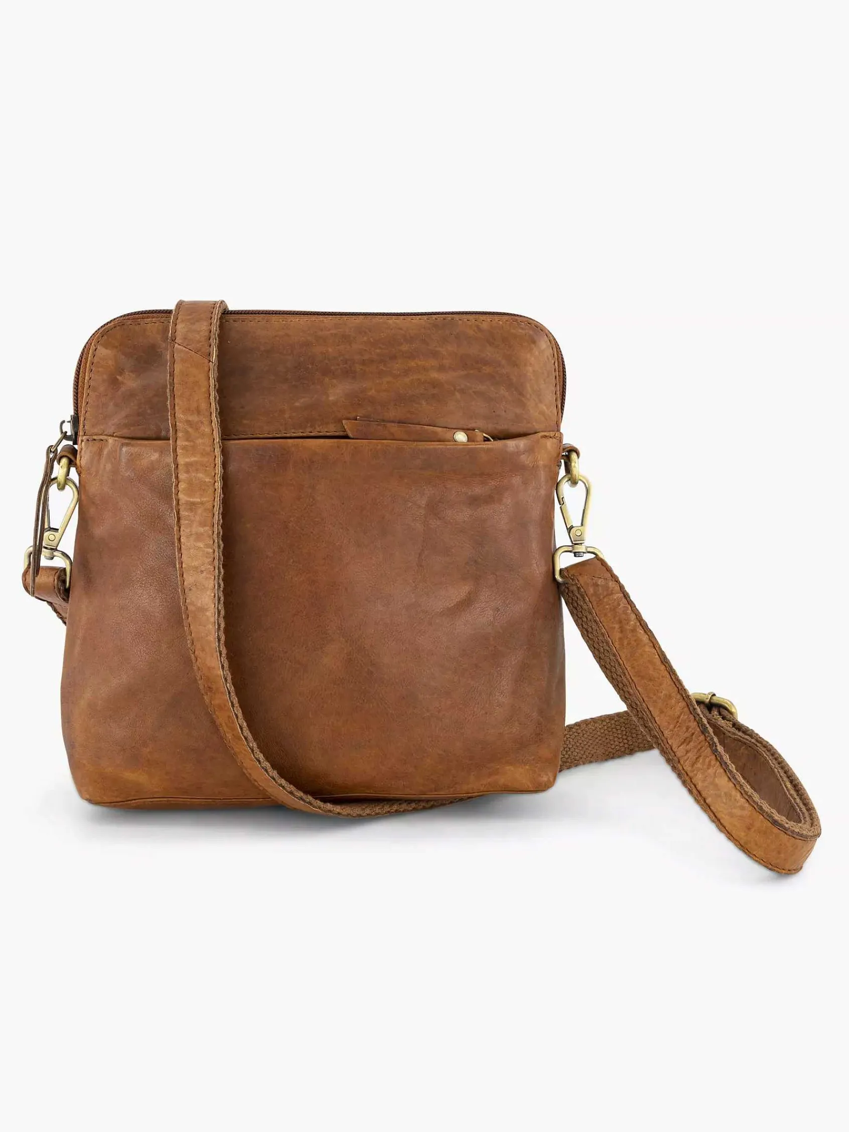 Online Exclusive Accessoires|5th Avenue Cognac Leren Schoudertas