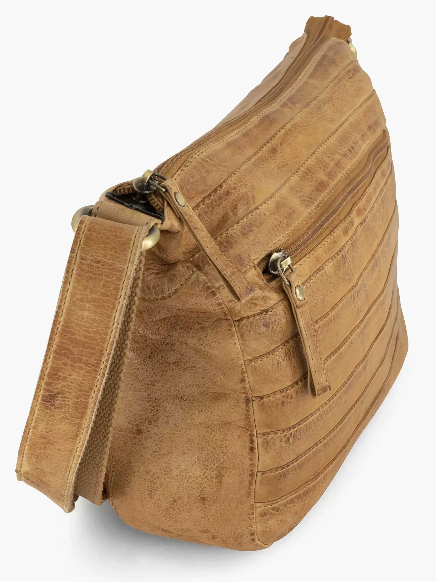 Online Exclusive Accessoires|5th Avenue Cognac Leren Schoudertas
