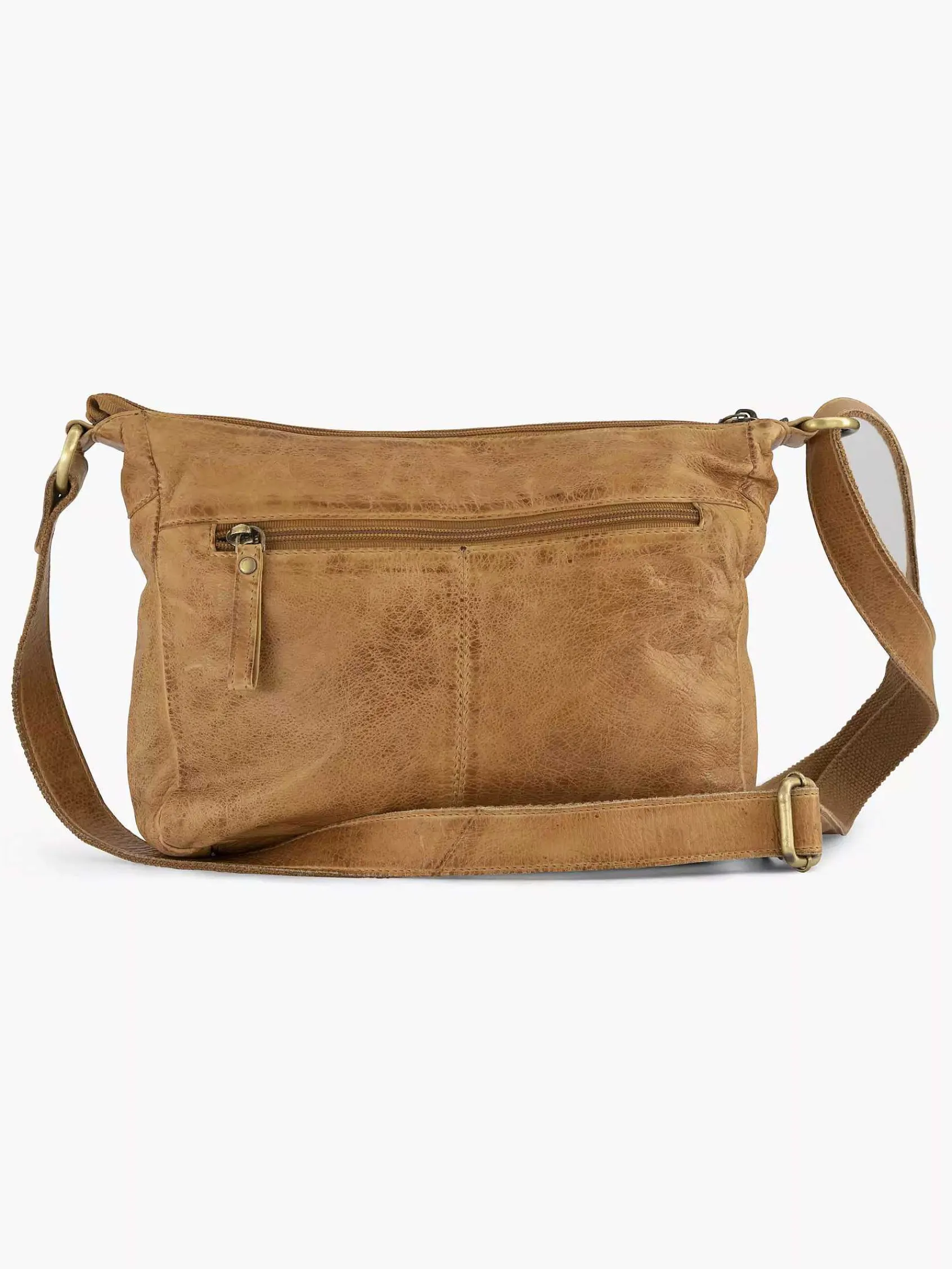 Online Exclusive Accessoires|5th Avenue Cognac Leren Schoudertas
