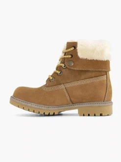 Jongensschoenen|Limelight girl Cognac Leren Veterboot Gevoerd