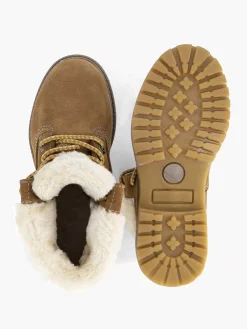 Jongensschoenen|Limelight girl Cognac Leren Veterboot Gevoerd