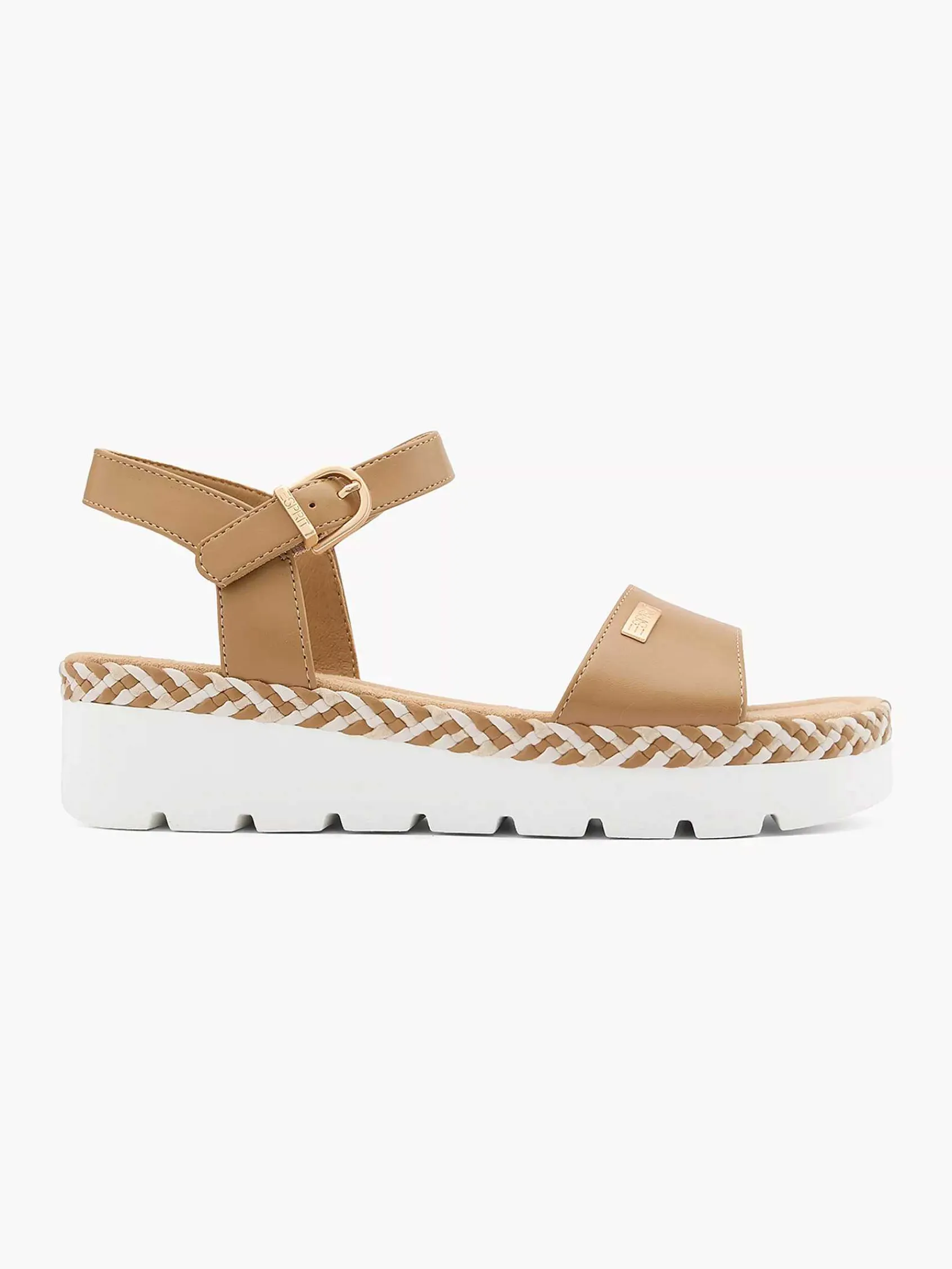 Sandalen|Esprit Cognac Platform Sandaal