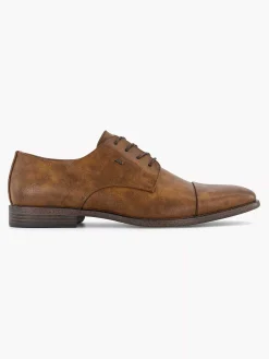 Geklede Schoenen|AM SHOE Cognac Veterschoen