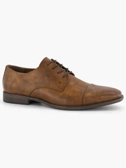 Geklede Schoenen|AM SHOE Cognac Veterschoen
