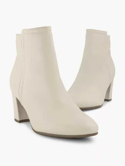 Enkellaarzen & Boots|5th Avenue Creme Leren Enkellaars
