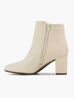 Enkellaarzen & Boots|5th Avenue Creme Leren Enkellaars