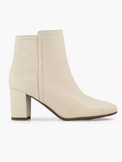 Enkellaarzen & Boots|5th Avenue Creme Leren Enkellaars