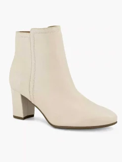 Enkellaarzen & Boots|5th Avenue Creme Leren Enkellaars