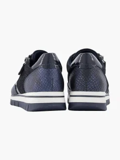 Comfort Schoenen|Medicus Donkerblauwe Comfort Sneaker Croco
