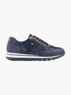 Comfort Schoenen|Medicus Donkerblauwe Comfort Sneaker Croco