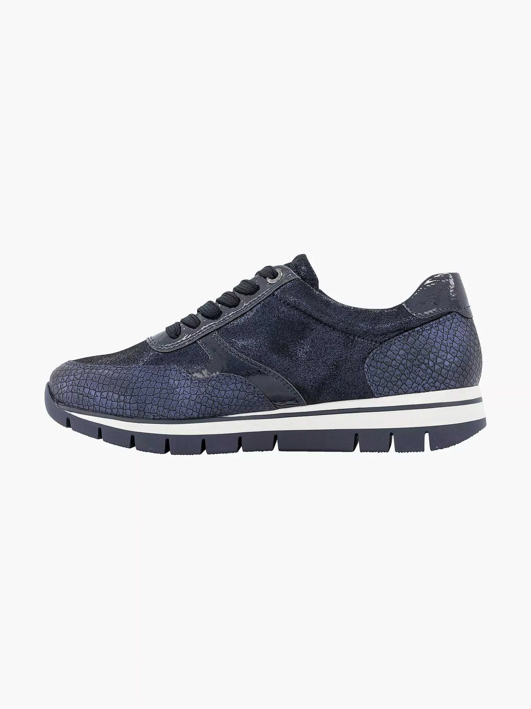 Comfort Schoenen|Medicus Donkerblauwe Comfort Sneaker Croco