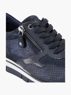 Comfort Schoenen|Medicus Donkerblauwe Comfort Sneaker Croco