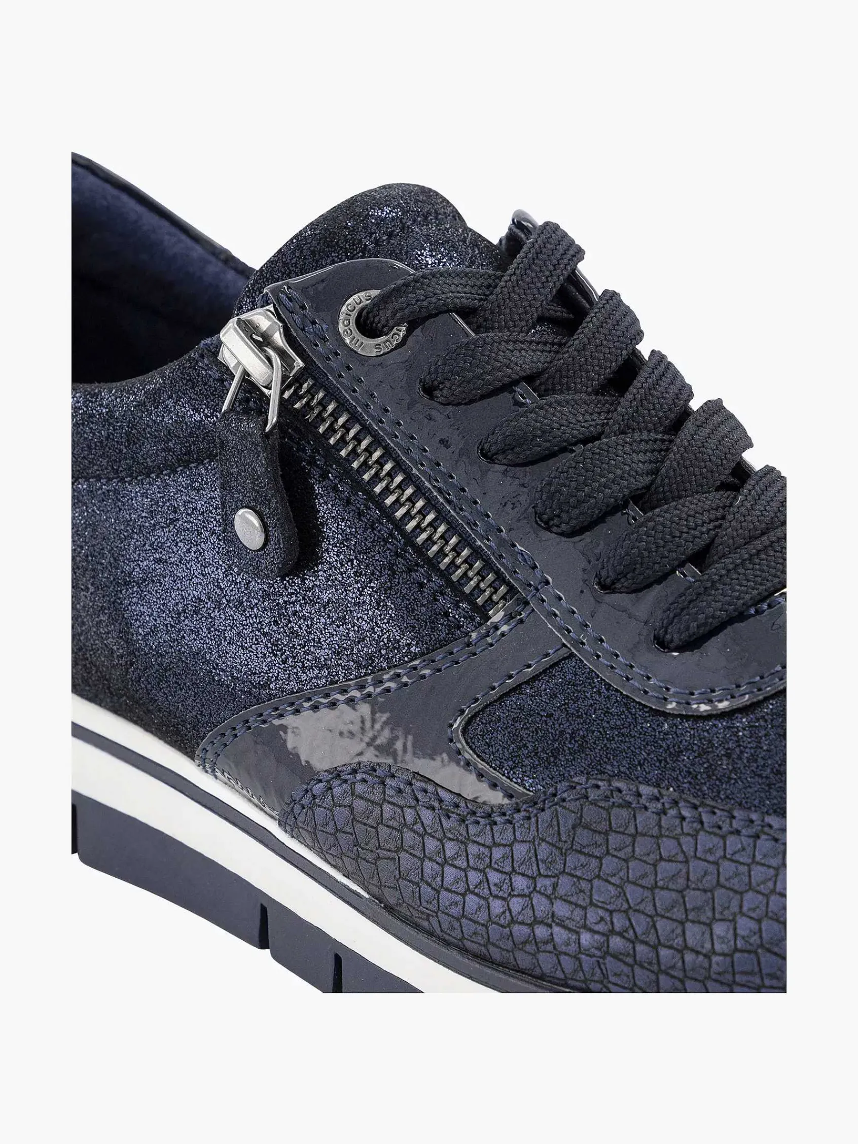 Comfort Schoenen|Medicus Donkerblauwe Comfort Sneaker Croco