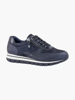 Comfort Schoenen|Medicus Donkerblauwe Comfort Sneaker Croco
