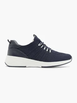 Comfort Schoenen|Medicus Donkerblauwe Leren Comfort Sneaker