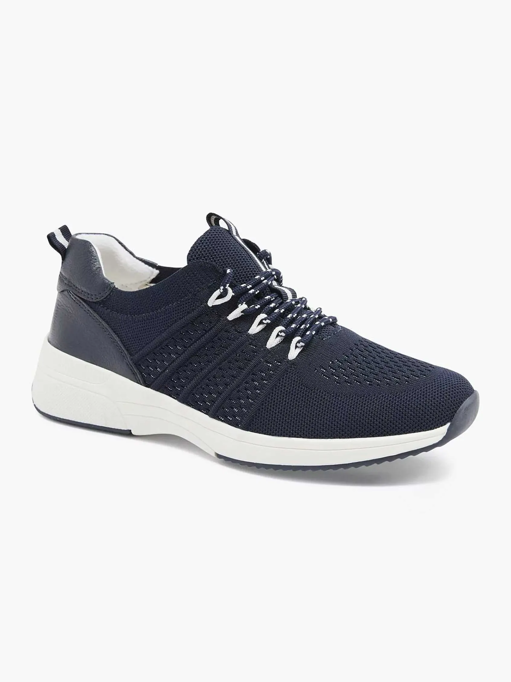 Comfort Schoenen|Medicus Donkerblauwe Leren Comfort Sneaker