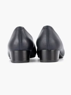 Comfort Schoenen|Medicus Donkerblauwe Leren Comfort Pump