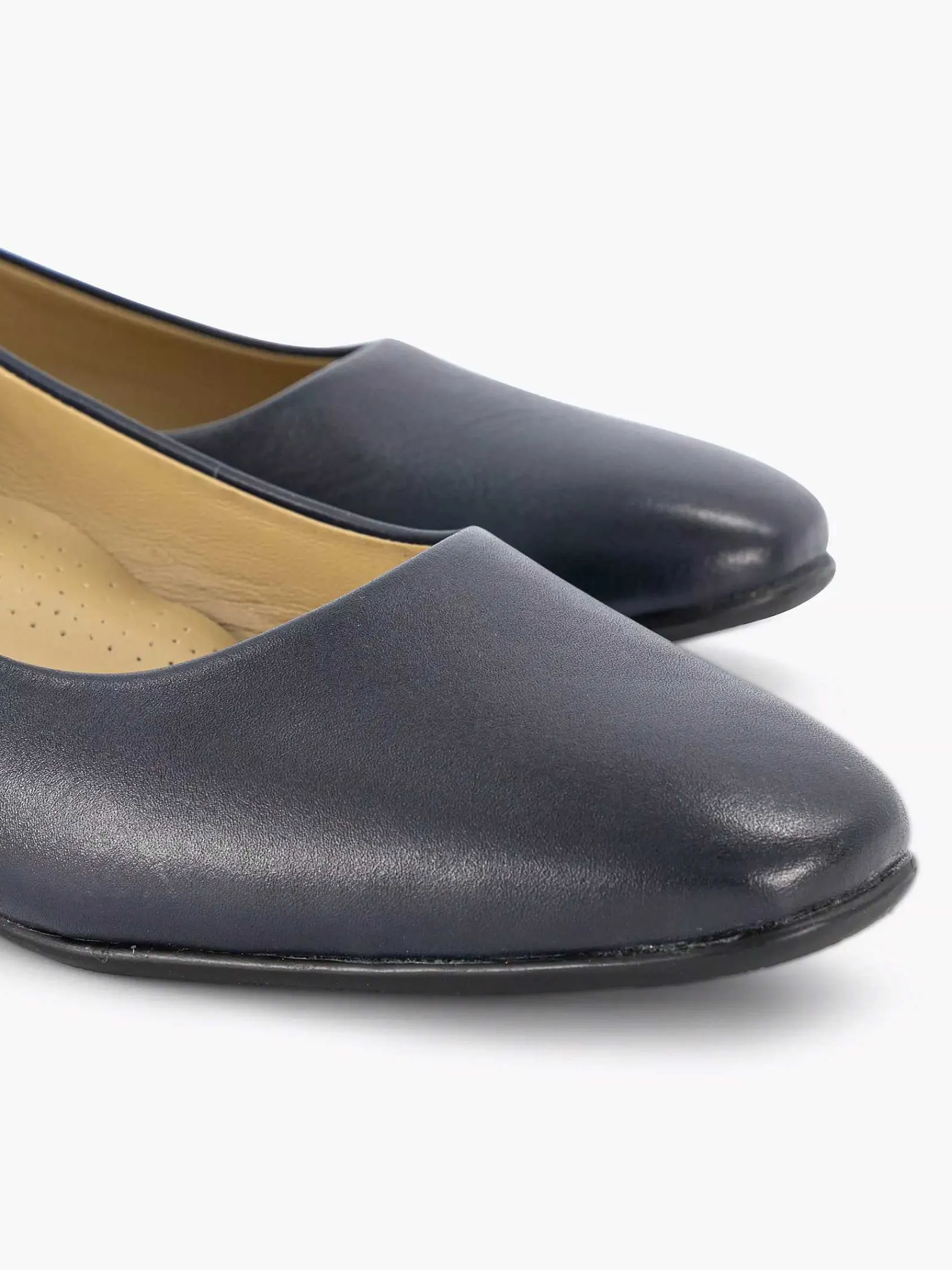 Comfort Schoenen|Medicus Donkerblauwe Leren Comfort Pump