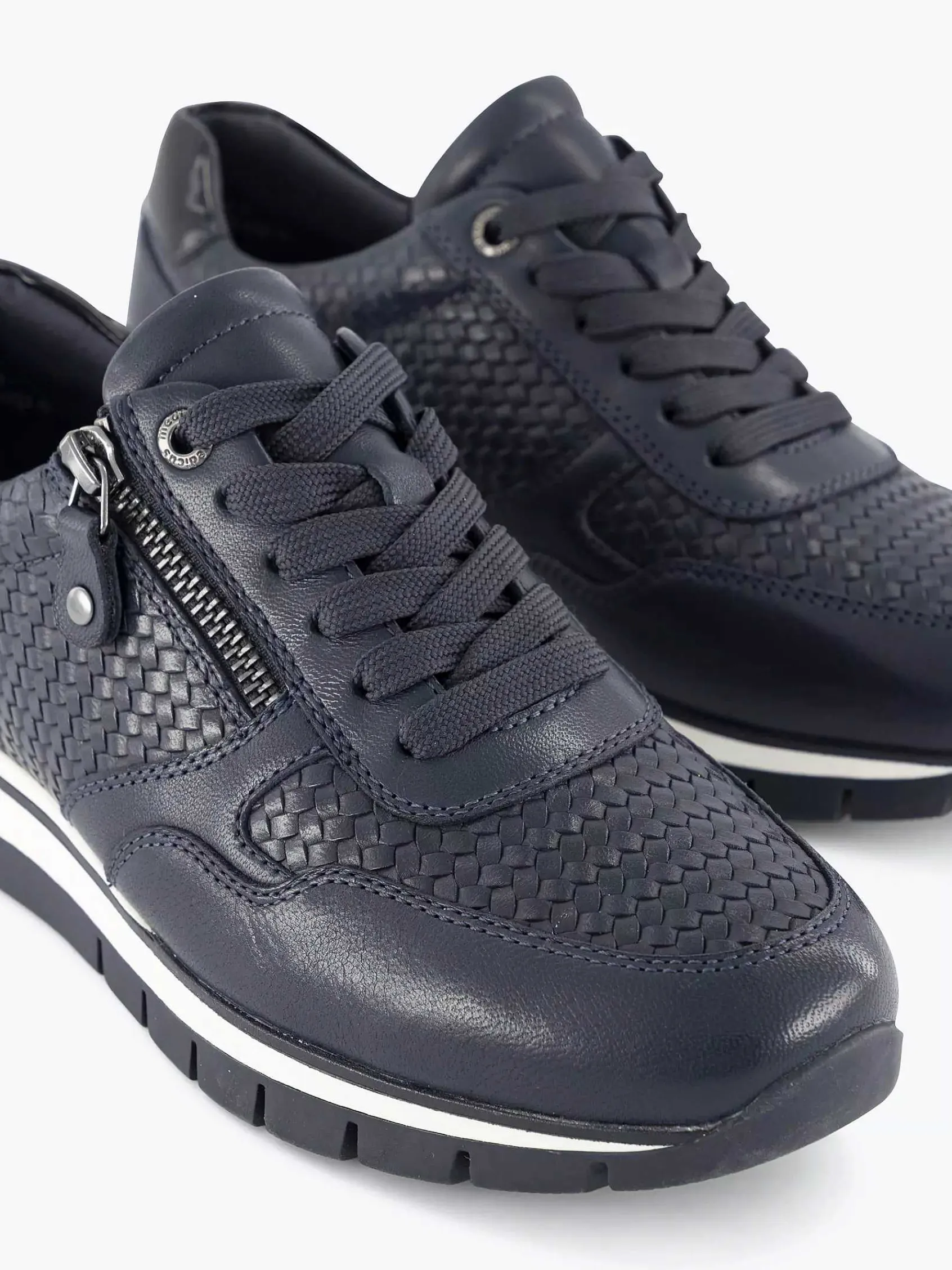 Sneakers|Medicus Donkerblauwe Leren Comfort Sneaker