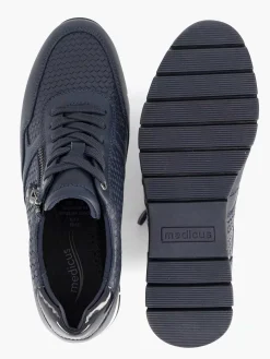 Sneakers|Medicus Donkerblauwe Leren Comfort Sneaker