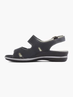 Comfort Schoenen|Medicus Donkerblauwe Leren Sandaal