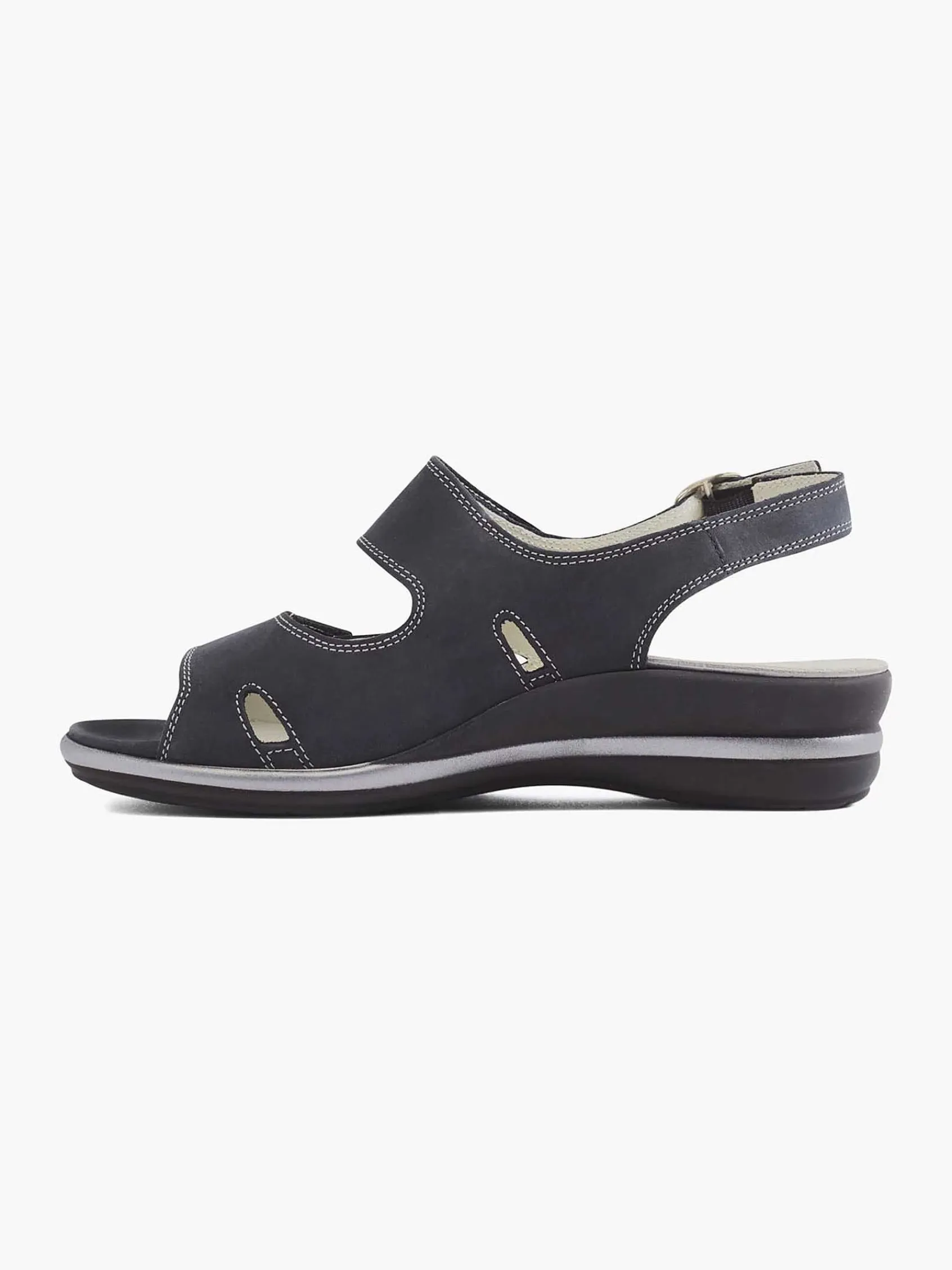 Comfort Schoenen|Medicus Donkerblauwe Leren Sandaal