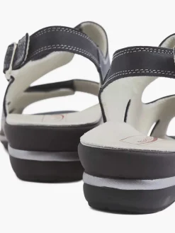 Comfort Schoenen|Medicus Donkerblauwe Leren Sandaal