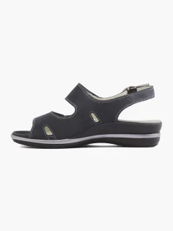 Comfort Schoenen|Medicus Donkerblauwe Leren Sandaal