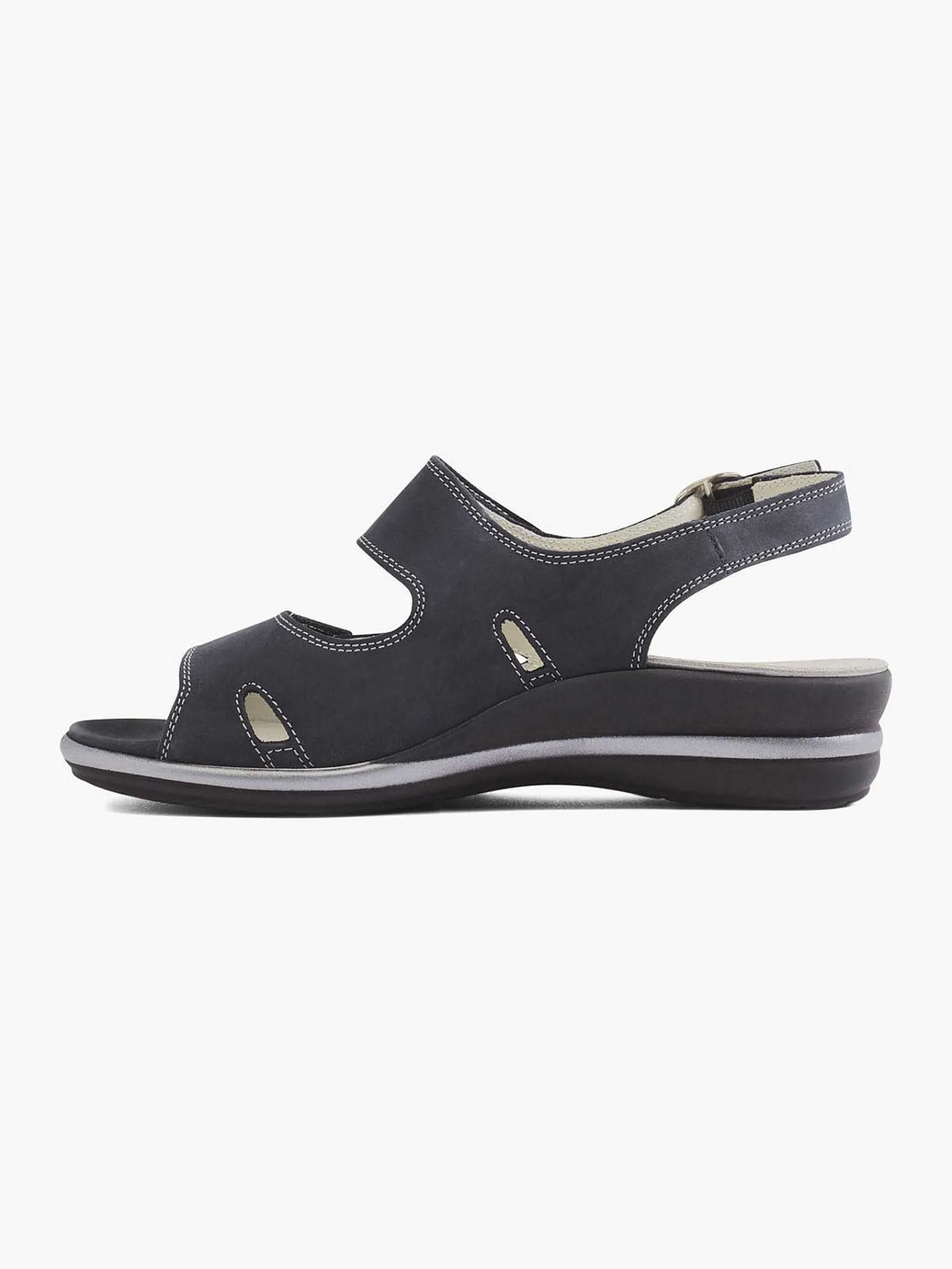 Comfort Schoenen|Medicus Donkerblauwe Leren Sandaal