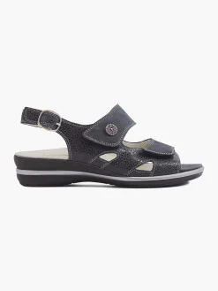 Comfort Schoenen|Medicus Donkerblauwe Leren Sandaal