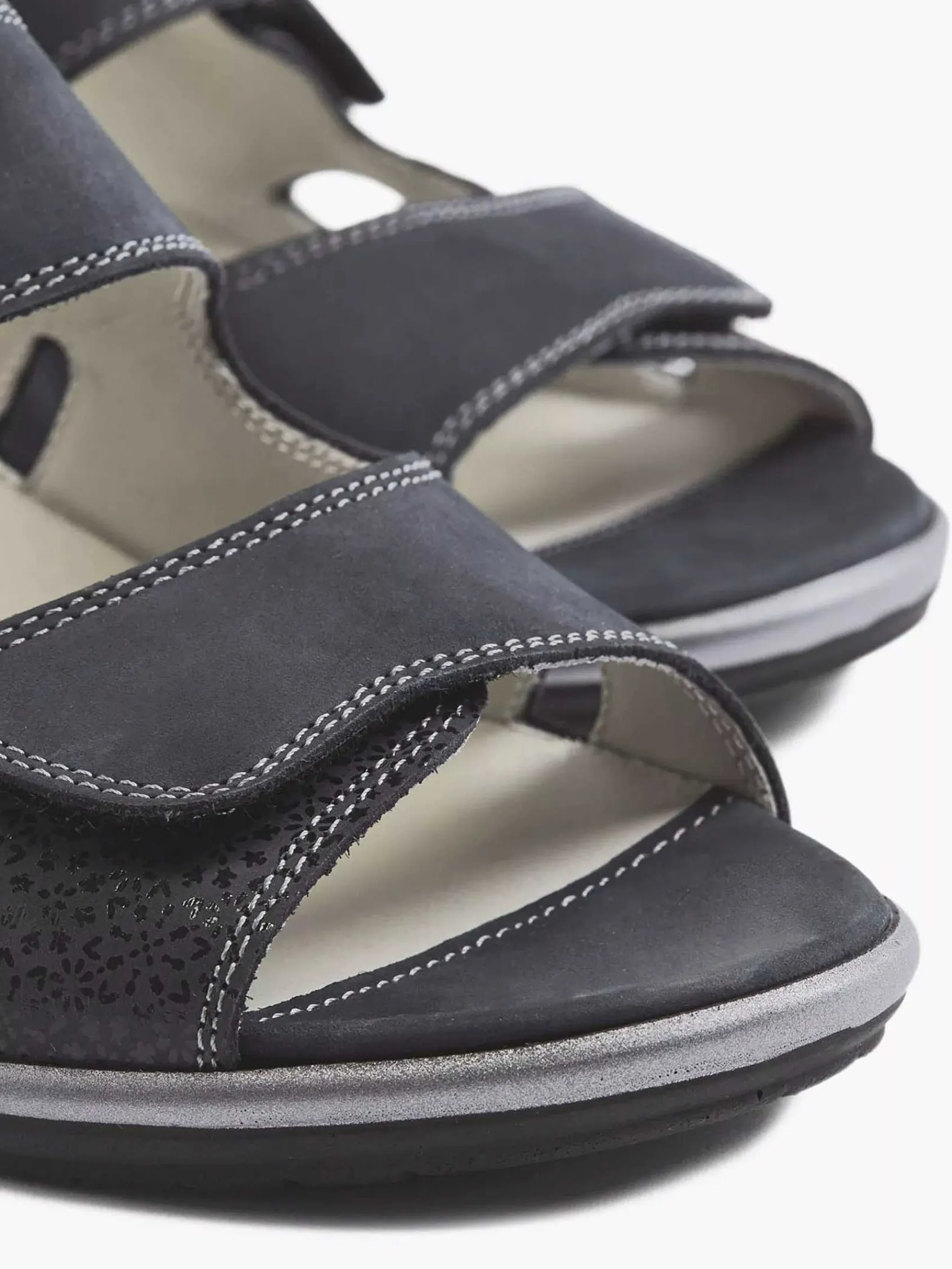 Comfort Schoenen|Medicus Donkerblauwe Leren Sandaal