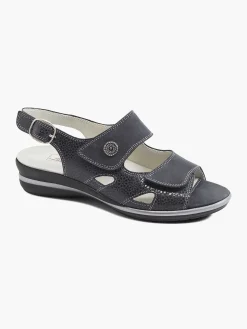 Comfort Schoenen|Medicus Donkerblauwe Leren Sandaal